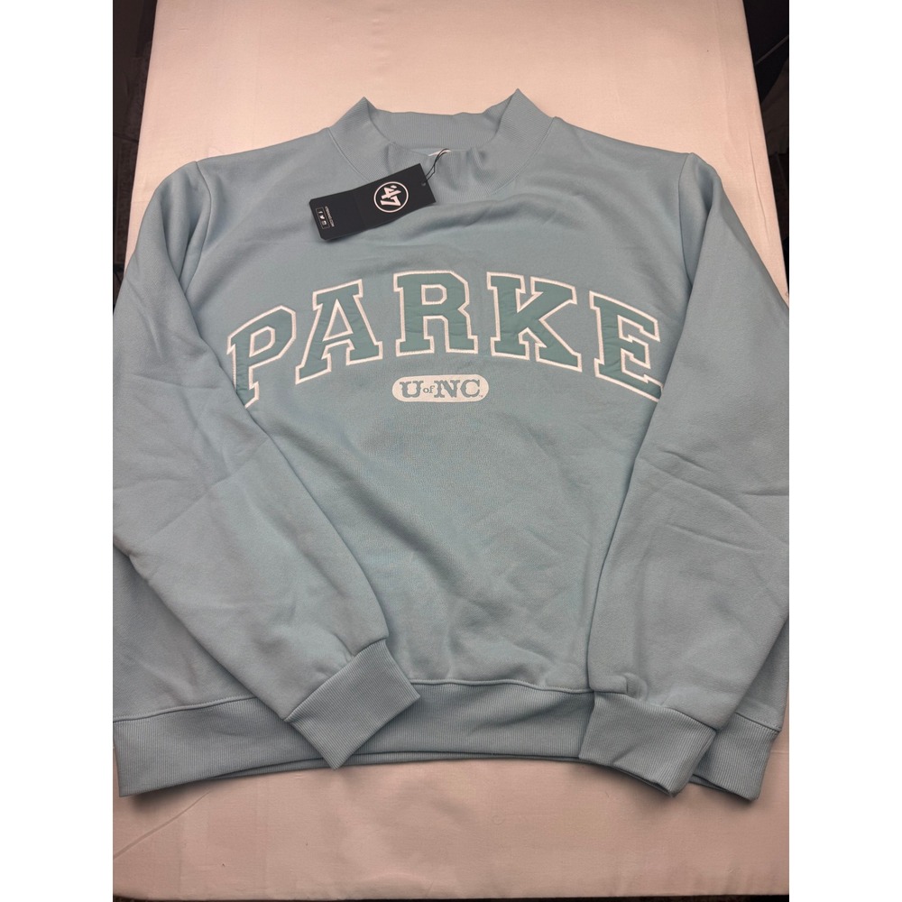 Parke Varsity Mockneck L/XL Blue UNC North Carolina 47 Brand Sweatshirt